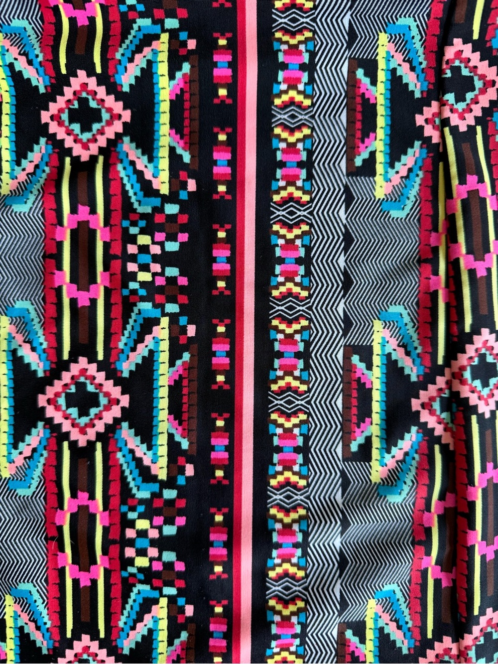 Forever 21 Black & Multicolor High-Neck Tribal Halter Swimsuit - Picture 8 of 11